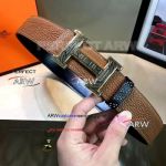 Perfect Replica Wheat Leather Belt Black Back With Pattern Face Gold Buckle